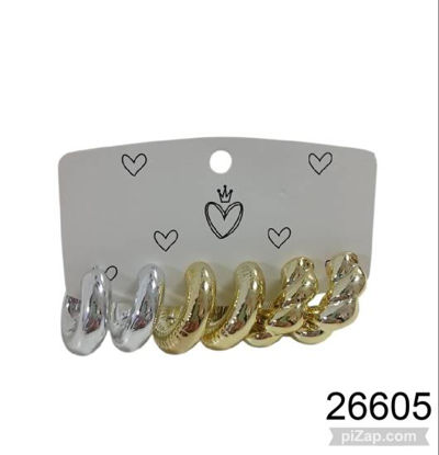 Imagen de SET AROS X3 PARES DORADO2 Y PLATEADO1  8.26